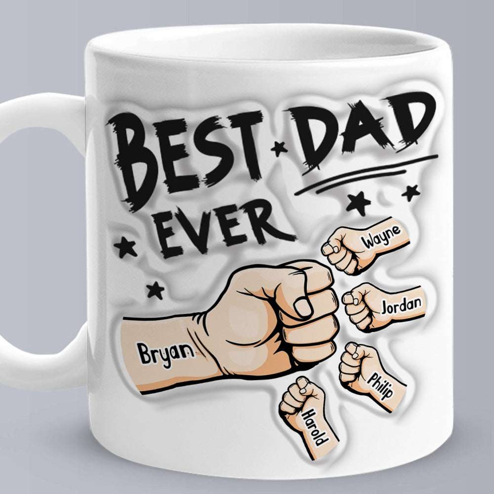 Tazza Personalizzata Effetto 3D "Best Dad Ever" - Regalo Moderno Festa del Papà