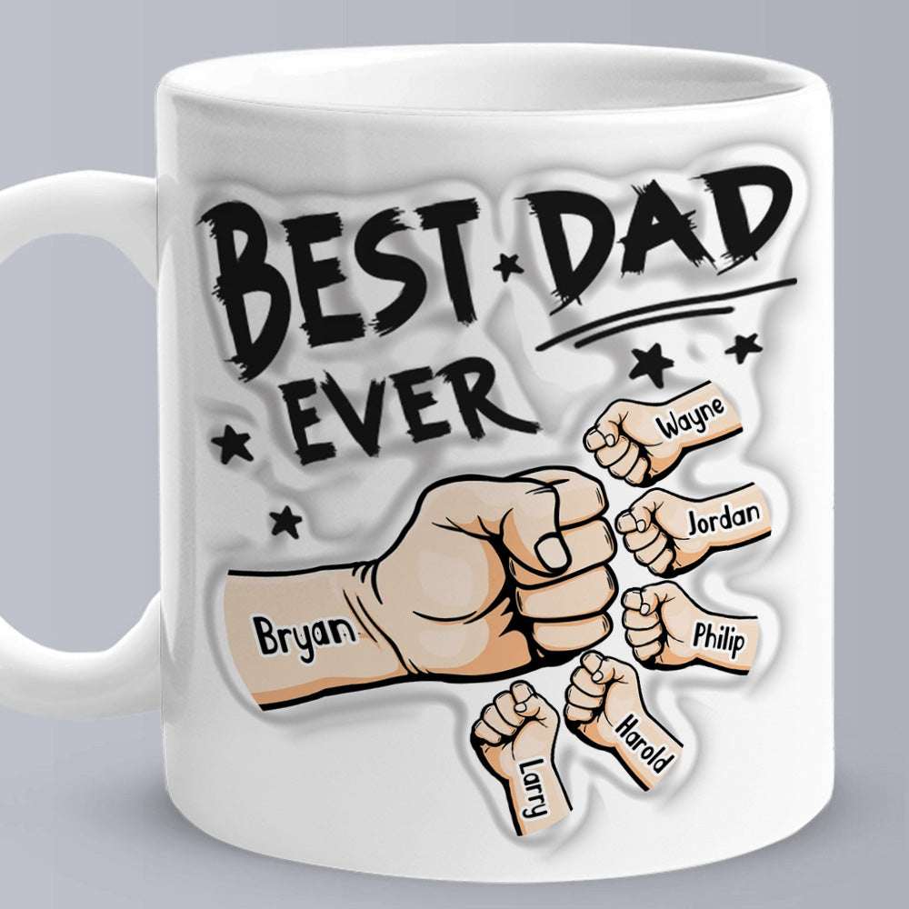 Tazza Personalizzata Effetto 3D "Best Dad Ever" - Regalo Moderno Festa del Papà
