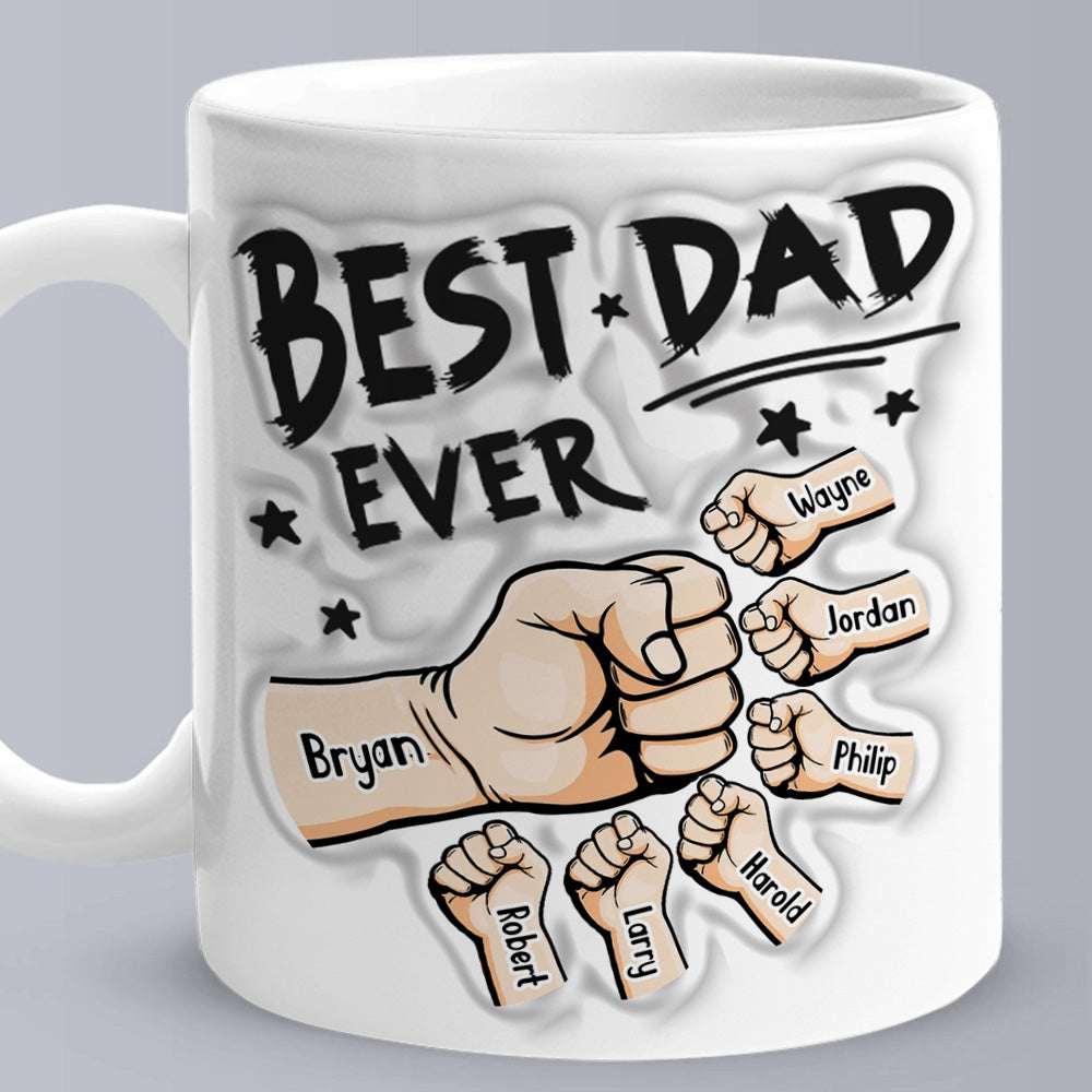 Tazza Personalizzata Effetto 3D "Best Dad Ever" - Regalo Moderno Festa del Papà