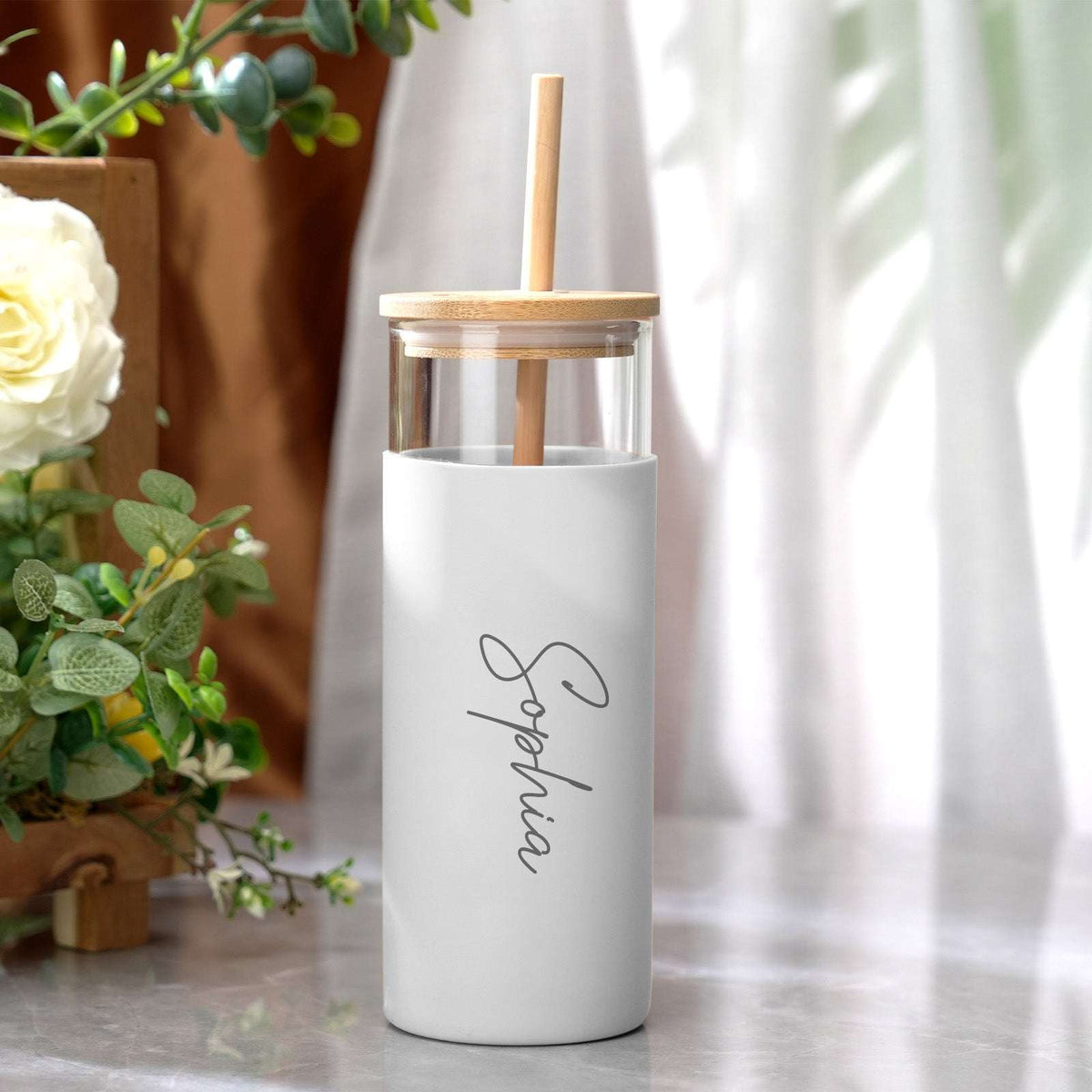Bicchiere in Vetro Personalizzato con Nome Tumbler Caffè da 17oz