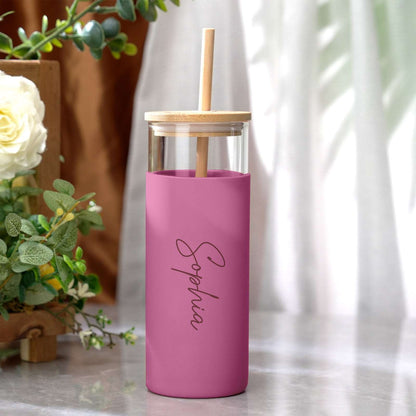Bicchiere in Vetro Personalizzato con Nome Tumbler Caffè da 17oz