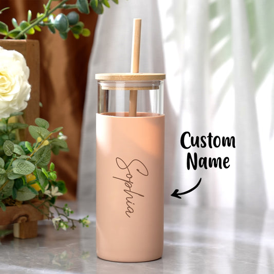 Bicchiere in Vetro Personalizzato con Nome Tumbler Caffè da 17oz