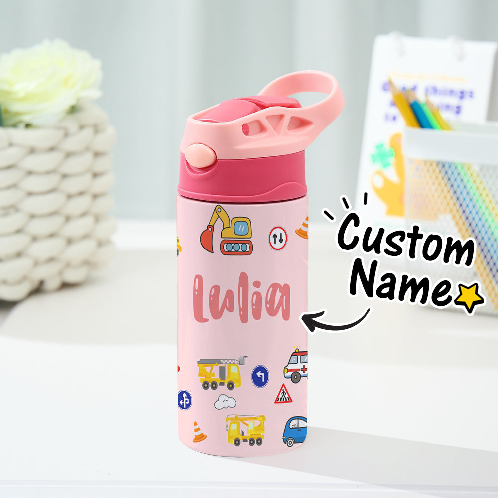 Tazza Termica Trattore Personalizzata con Nome Regalo Bambini Acciaio