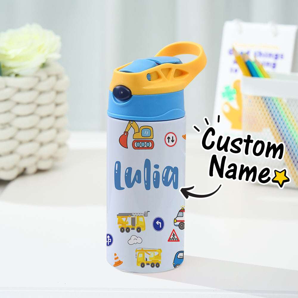 Tazza Termica Trattore Personalizzata con Nome Regalo Bambini Acciaio