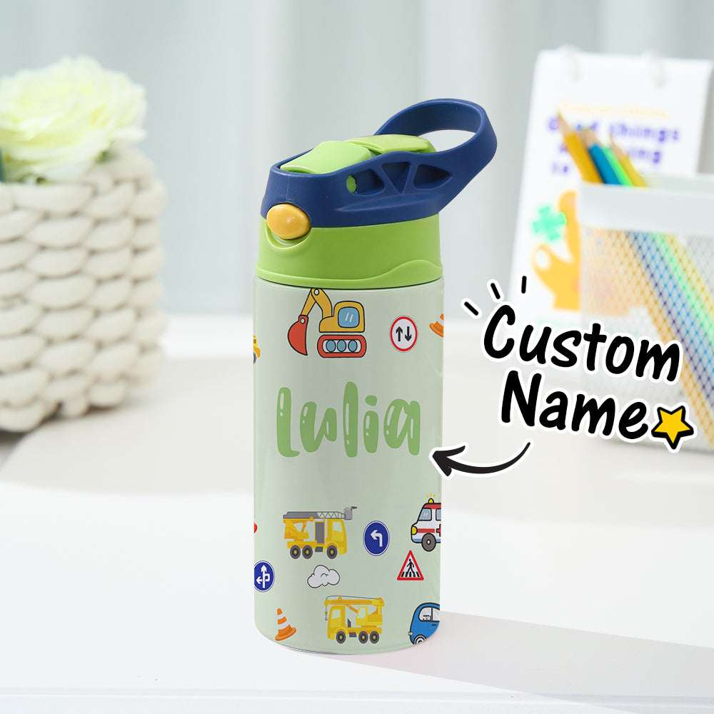 Tazza Termica Trattore Personalizzata con Nome Regalo Bambini Acciaio