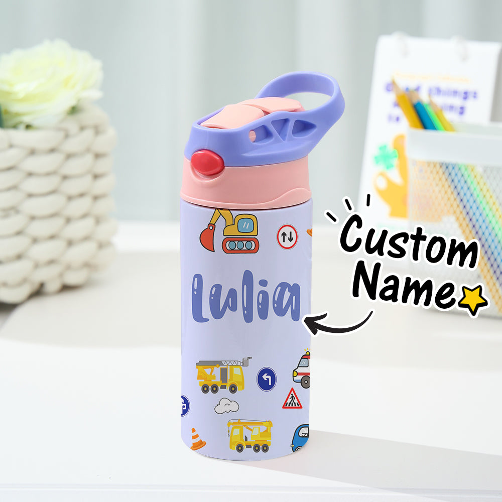 Tazza Termica Trattore Personalizzata con Nome Regalo Bambini Acciaio