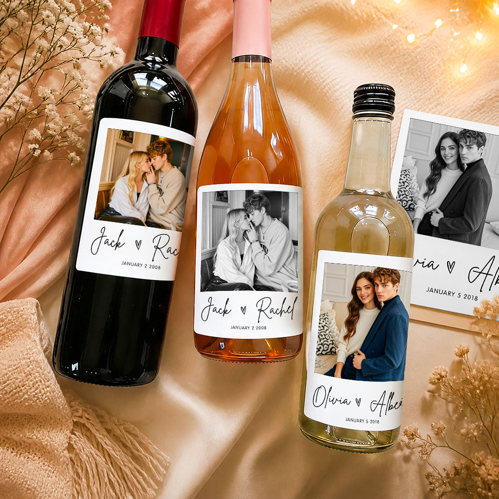 Etichette Vino Halloween Personalizzate Foto e Testo Adesivi Bottiglia