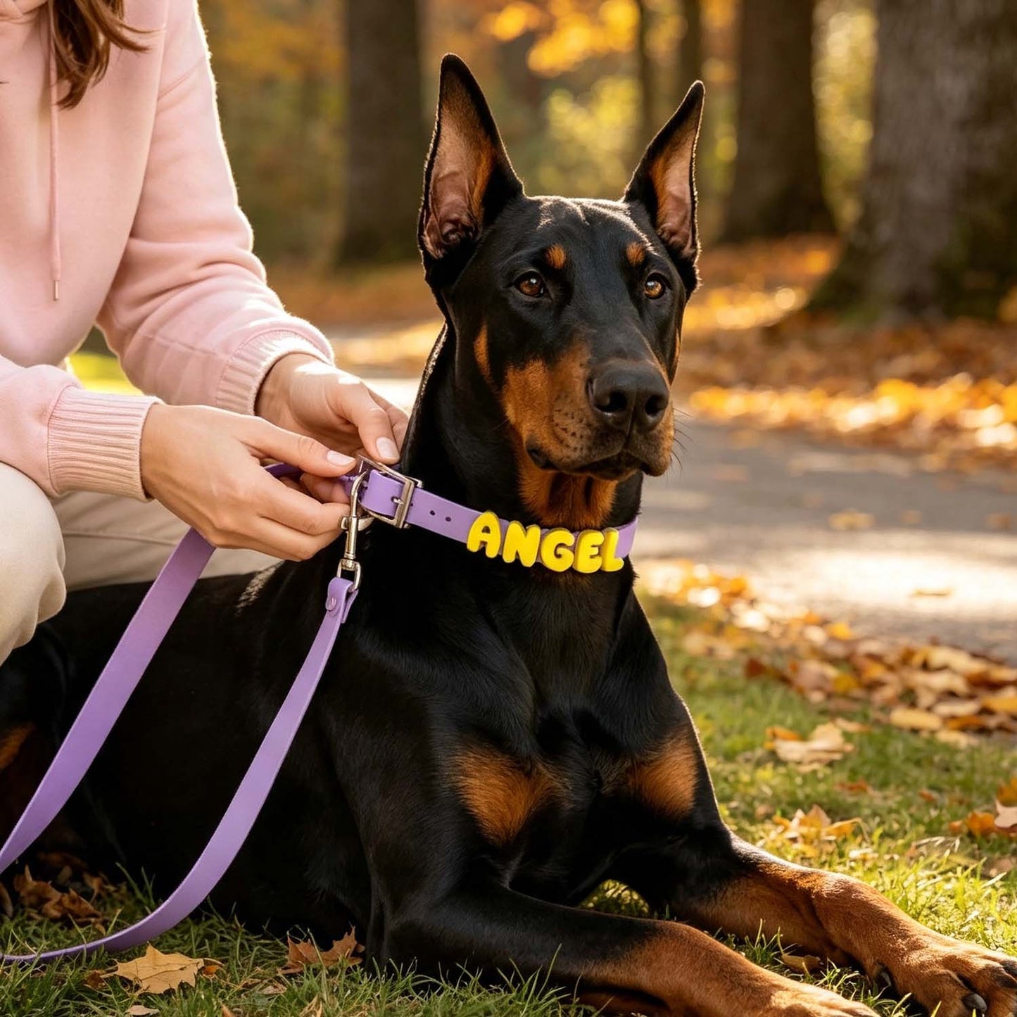Collare Silicone Cane Gatto Personalizzato con Lettere Nome Set Collare e Guinzaglio