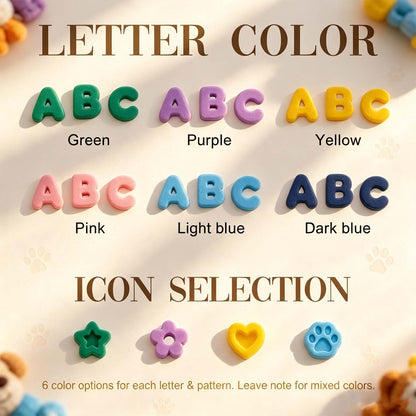 Collare Silicone Cane Gatto Personalizzato con Lettere Nome Set Collare e Guinzaglio