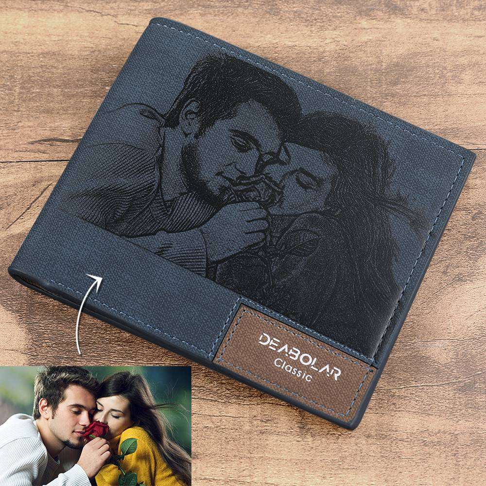 Portafoglio Personalizzato con Foto in Pelle PU idea regalo papà