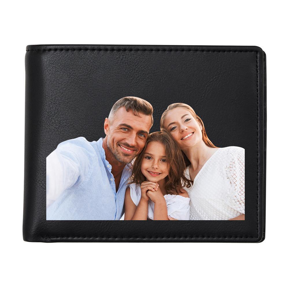 Portafoglio da uomo in pelle personalizzato foto protezione RFID e spazzola antifurto regalo papà