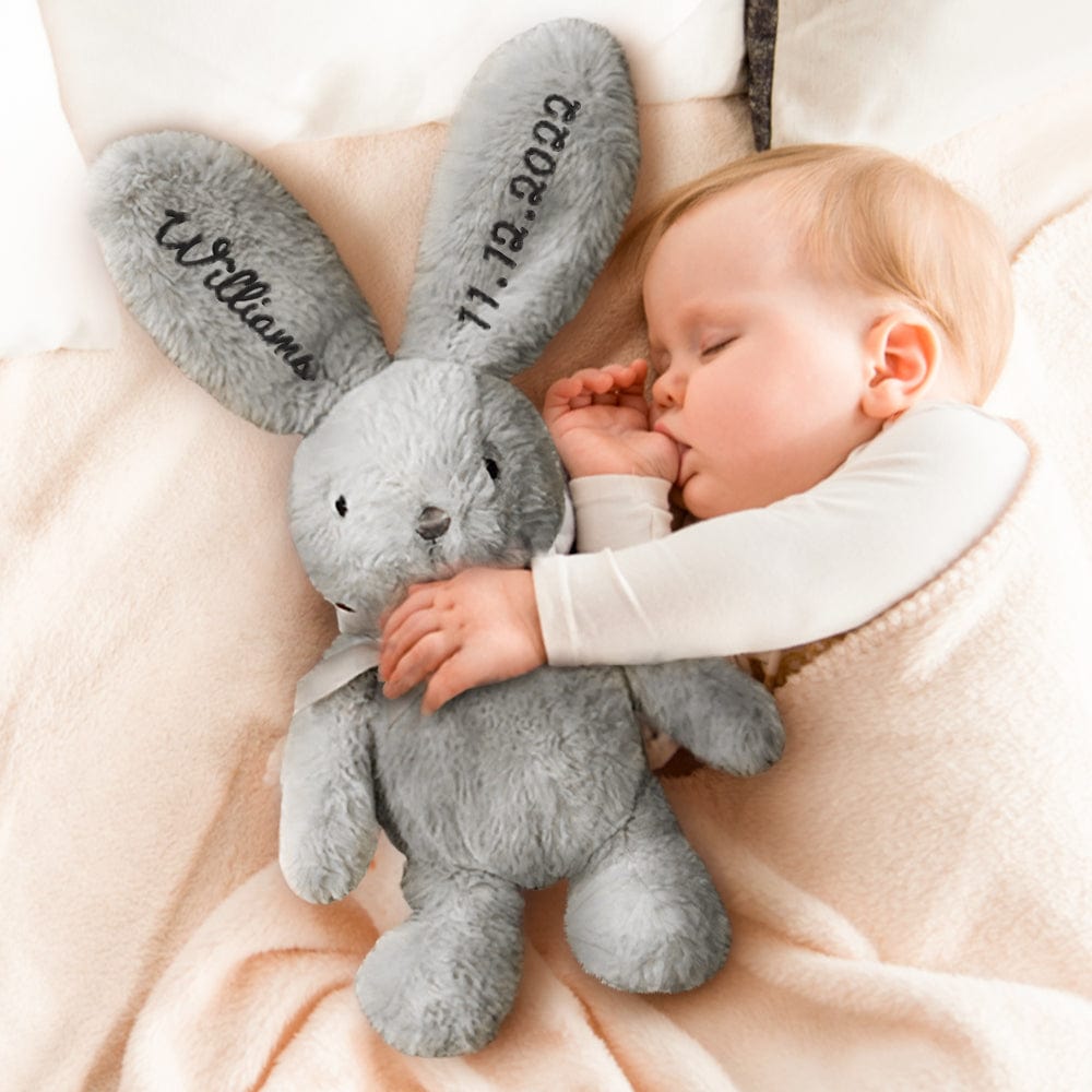 Coniglietto Peluche Personalizzato con Nome Regalo Neonato Nascita