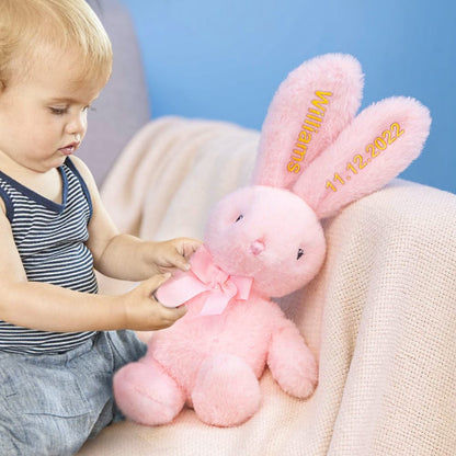 Coniglietto Peluche Personalizzato con Nome Regalo Neonato Nascita