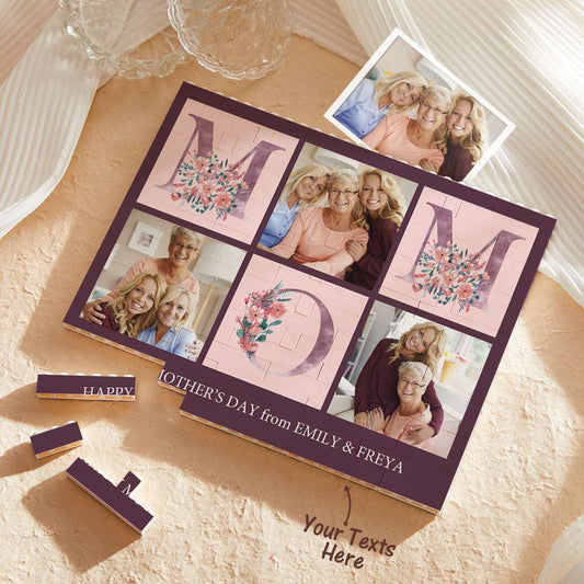 Puzzle Mattoncini Personalizzato Trio Foto Regalo Festa della Mamma