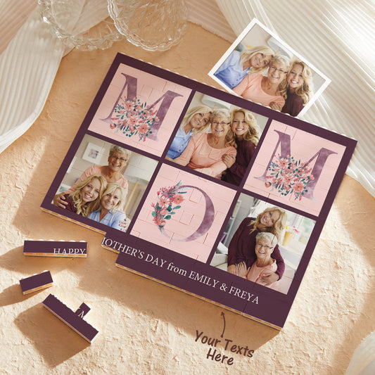 Puzzle Mattoncini Personalizzato Trio Foto Regalo Festa della Mamma