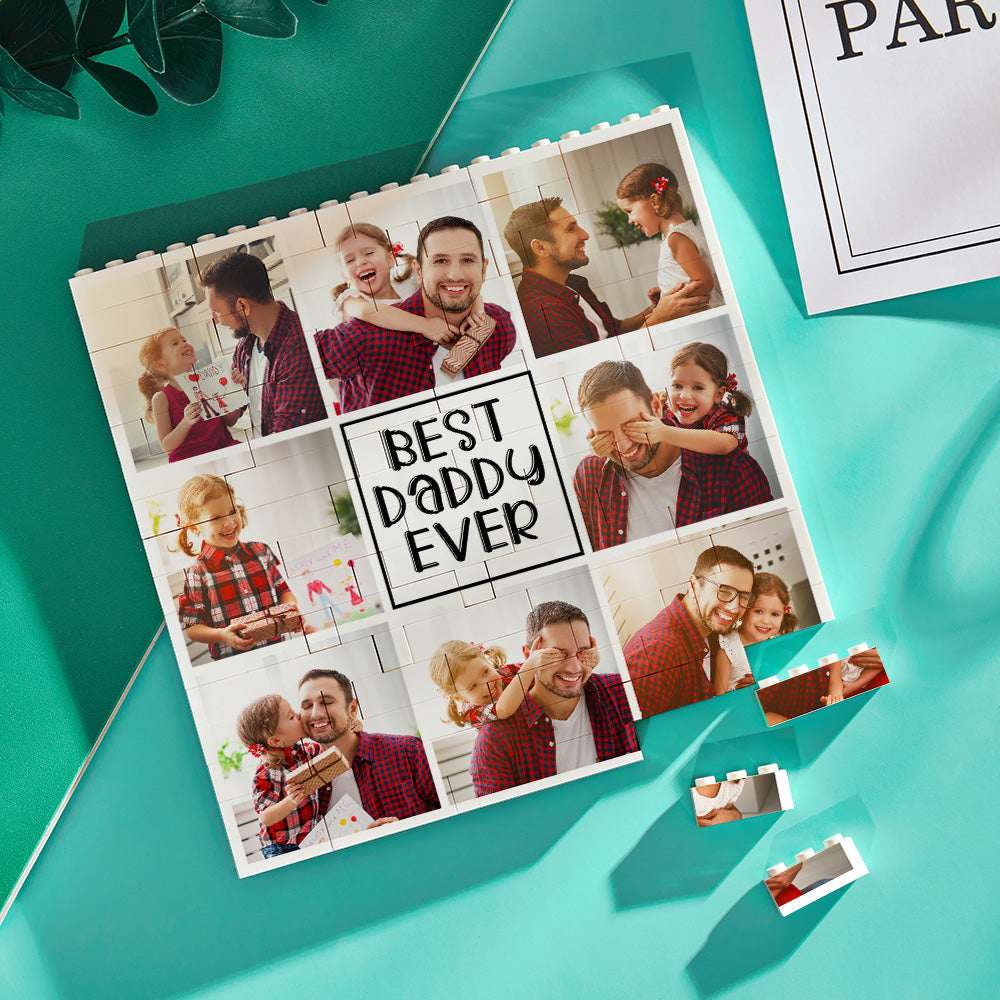 Puzzle Mattoncini Personalizzato con Foto - Regalo Creativo "Best Daddy Ever"