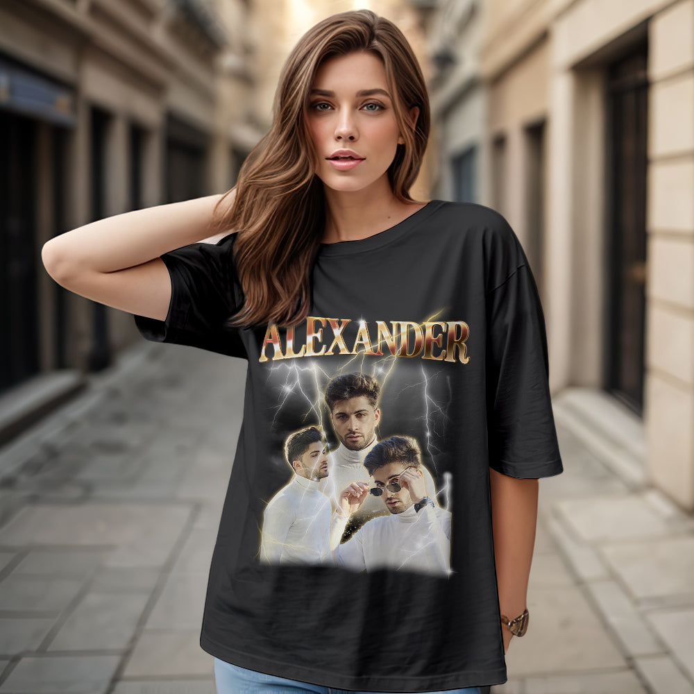 T-shirt Vintage Personalizzata con Foto e Nome