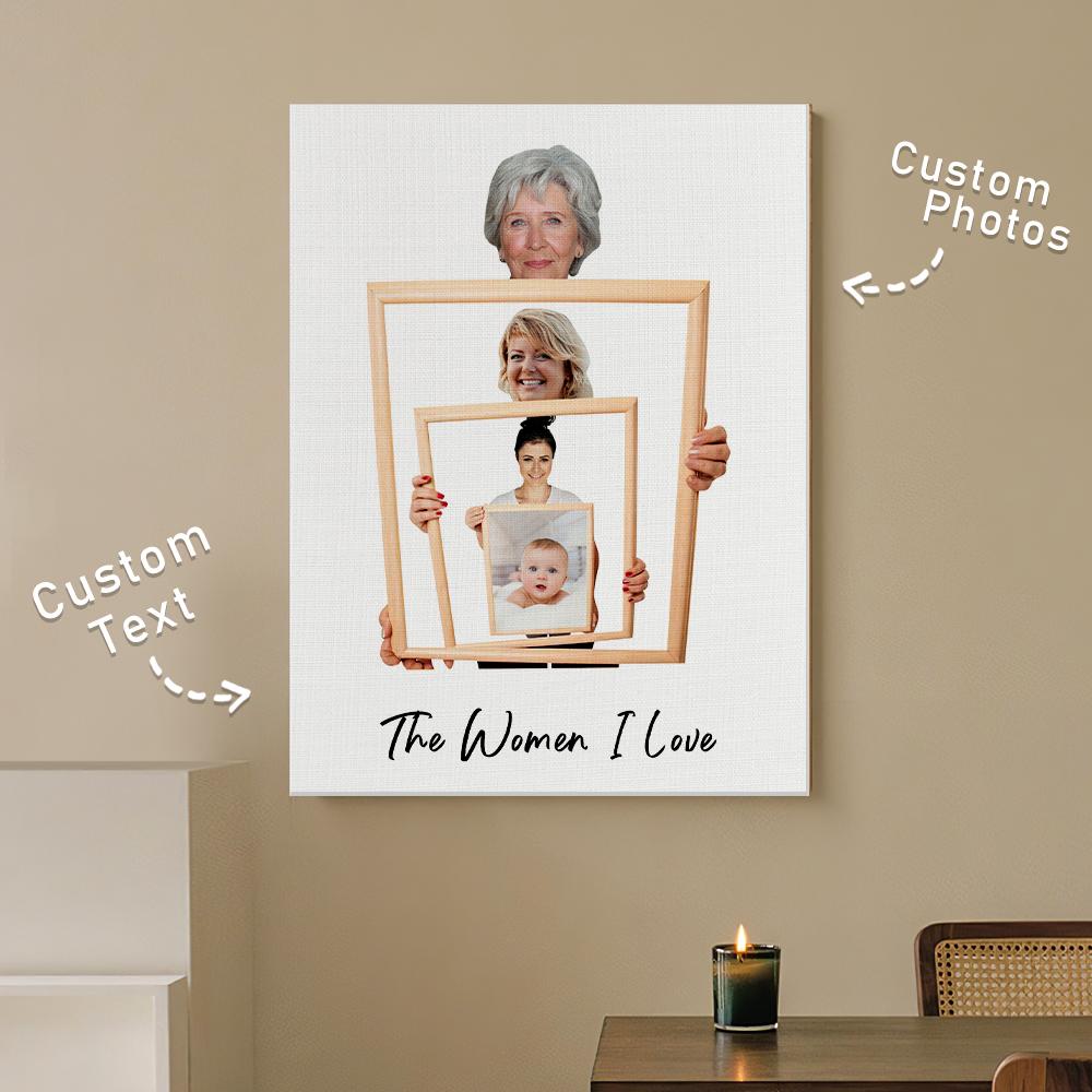 Tela Personalizzata "Le Età della Famiglia" Regalo Festa della Mamma