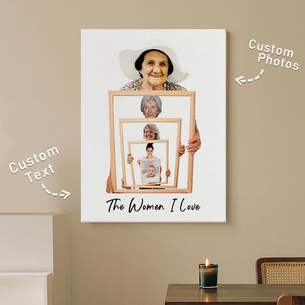 Tela Personalizzata "Le Età della Famiglia" Regalo Festa della Mamma