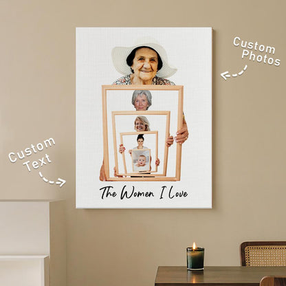 Tela Personalizzata "Le Età della Famiglia" Regalo Festa della Mamma