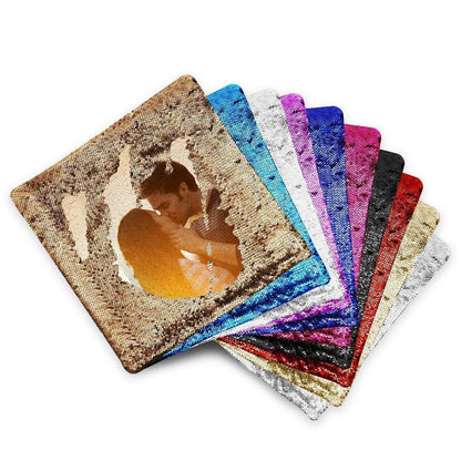 Federa Magica con Paillettes Personalizzata Foto a Scomparsa idea donna mamma lui lei papà anniversario animale