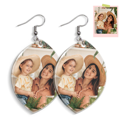 Orecchini Ovali in Acrilico con Foto – Eleganza Personalizzata e Leggera idea regalo festa della mamma