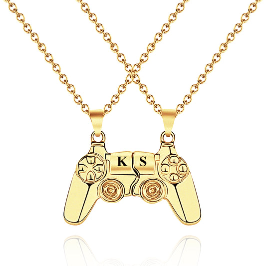Collana Magnetica Coppia Personalizzata Iniziali Regalo Amore Gamer