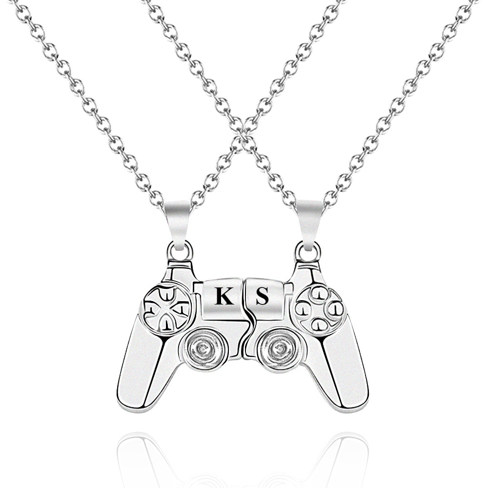 Collana Magnetica Coppia Personalizzata Iniziali Regalo Amore Gamer