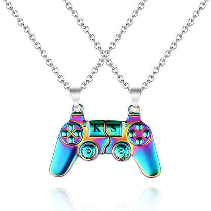 Collana Magnetica Coppia Personalizzata Iniziali Regalo Amore Gamer