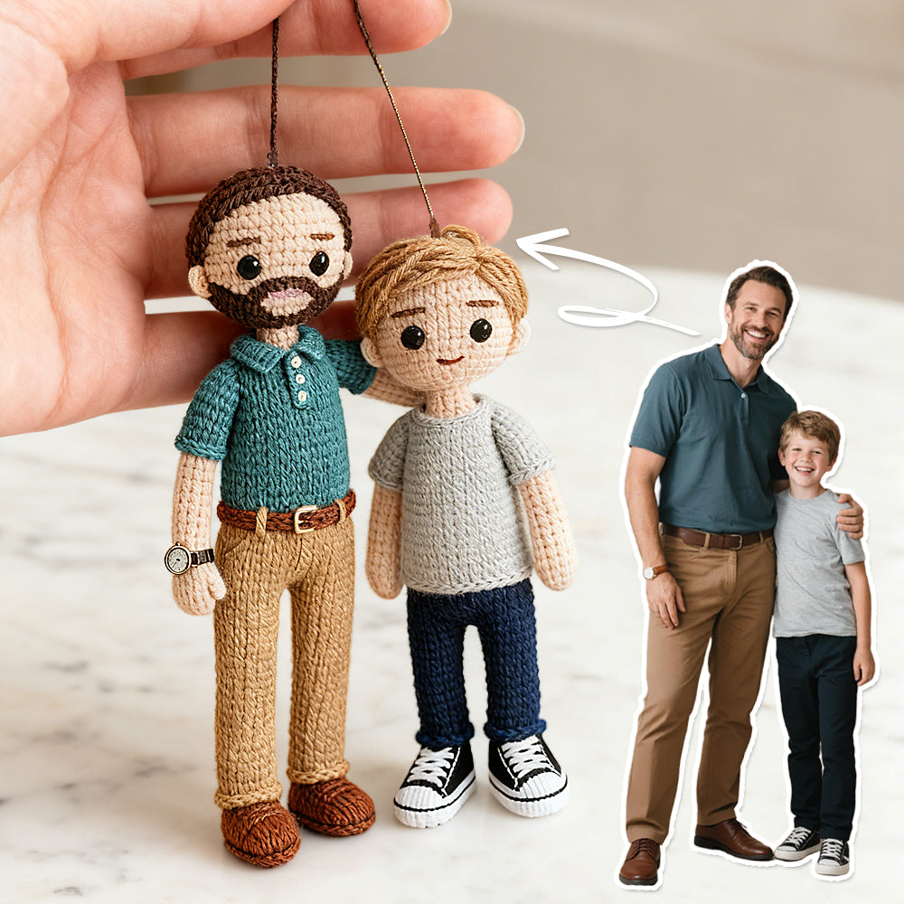 Bambole Uncinetto Coppia Personalizzate Foto Regalo Natale Unico