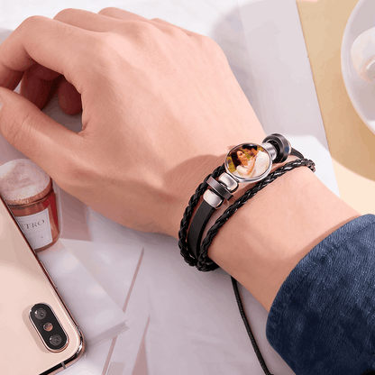 Bracciale con foto personalizzato in pelle