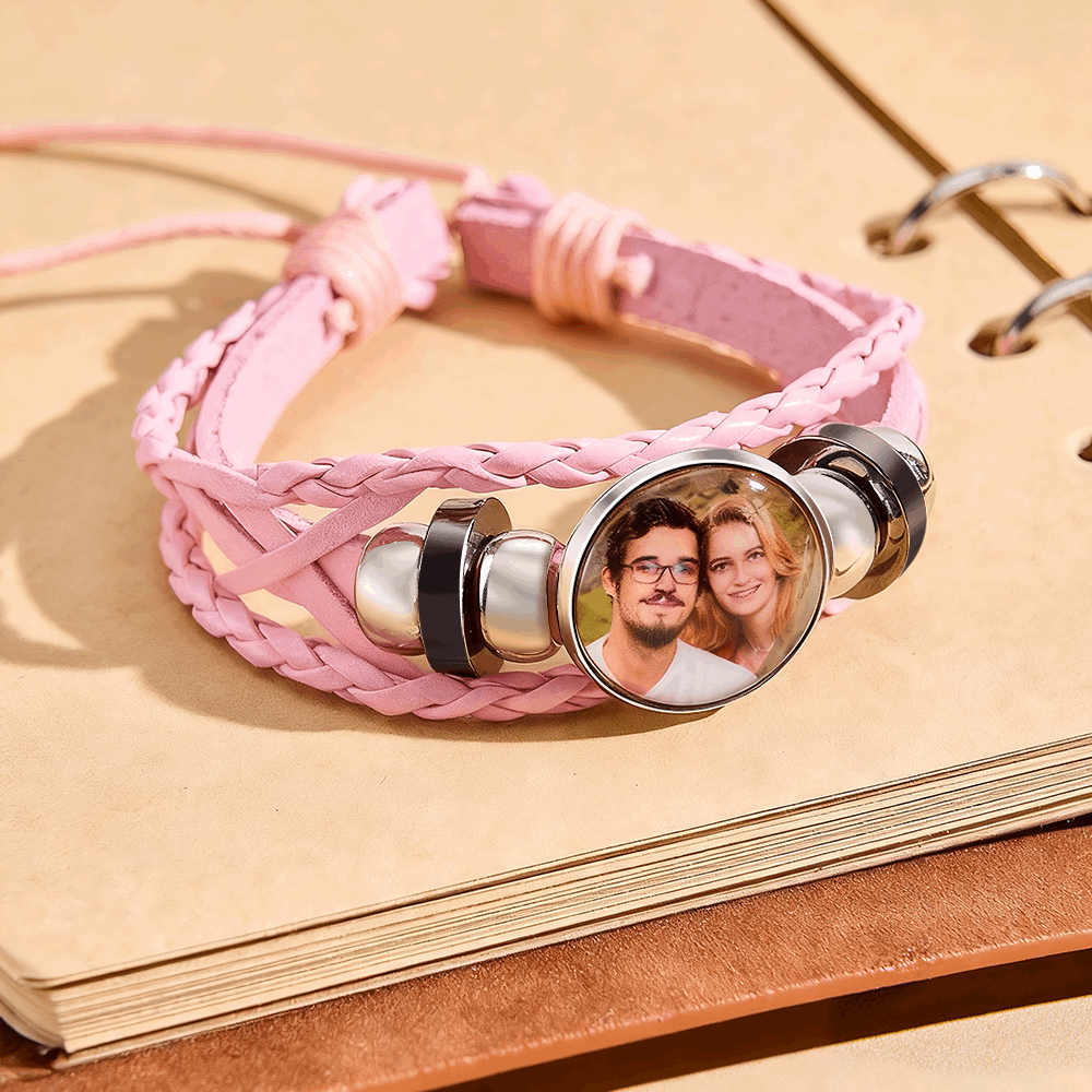 Bracciale con foto personalizzato in pelle