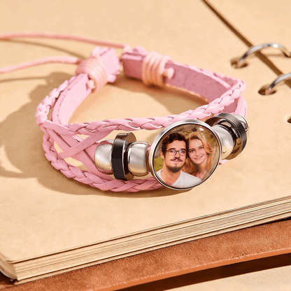 Bracciale con foto personalizzato in pelle