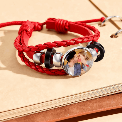 Bracciale con foto personalizzato in pelle