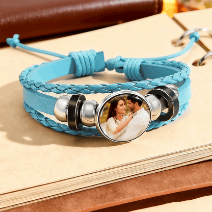 Bracciale con foto personalizzato in pelle
