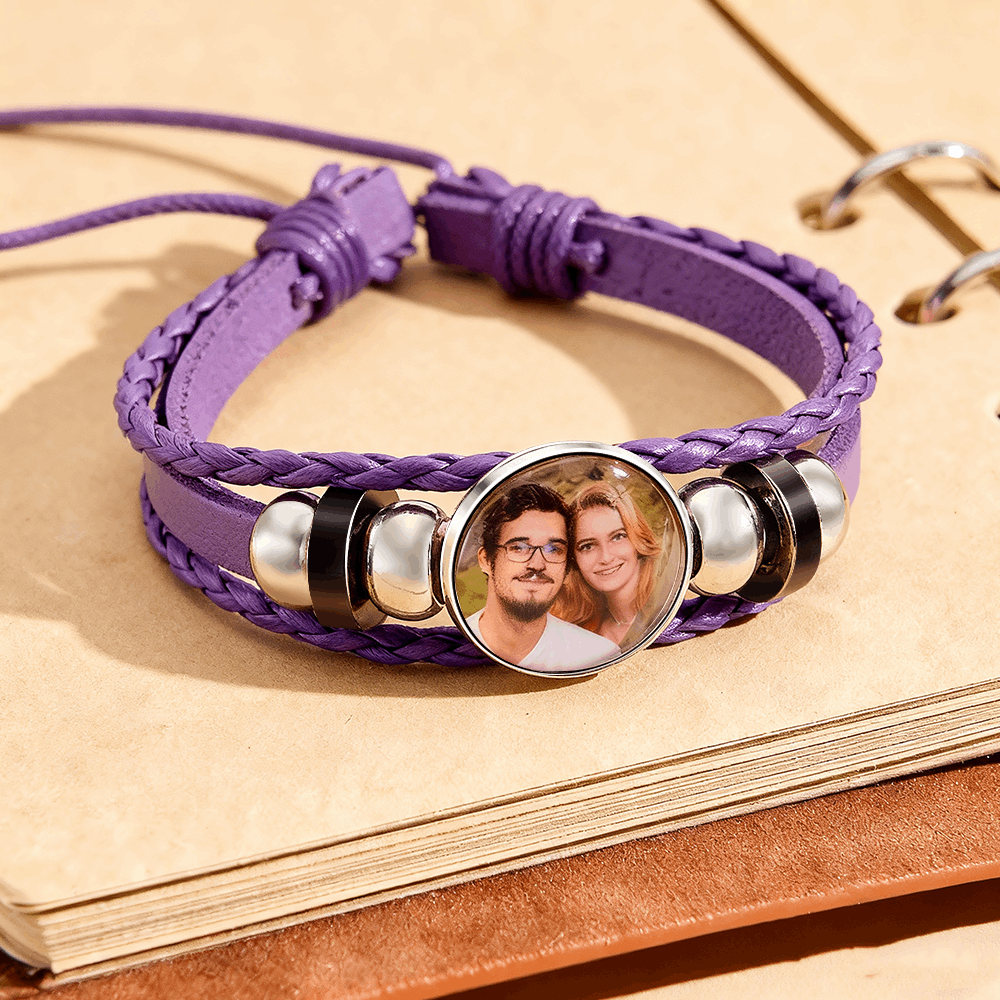 Bracciale con foto personalizzato in pelle