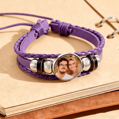 Bracciale con foto personalizzato in pelle
