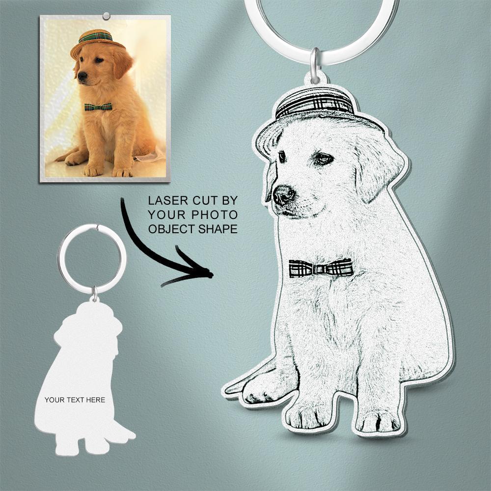 Portachiavi con Foto Incisa Personalizzata – Memoriale per Animali Domestici – Regalo Unico in Acciaio Inossidabile