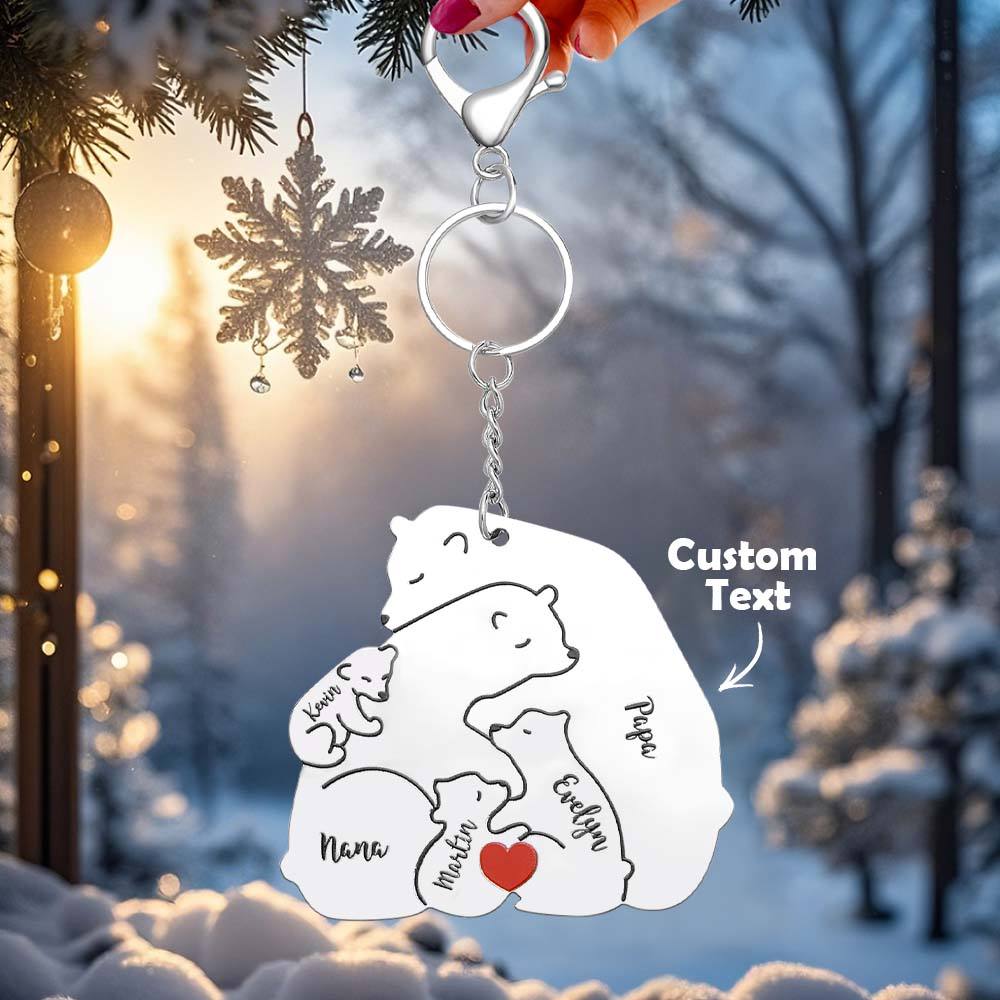 Portachiavi Personalizzato "Famiglia Orso" – Incisione Papa & Mama Bear – Regalo Unico per Genitori e Nonni