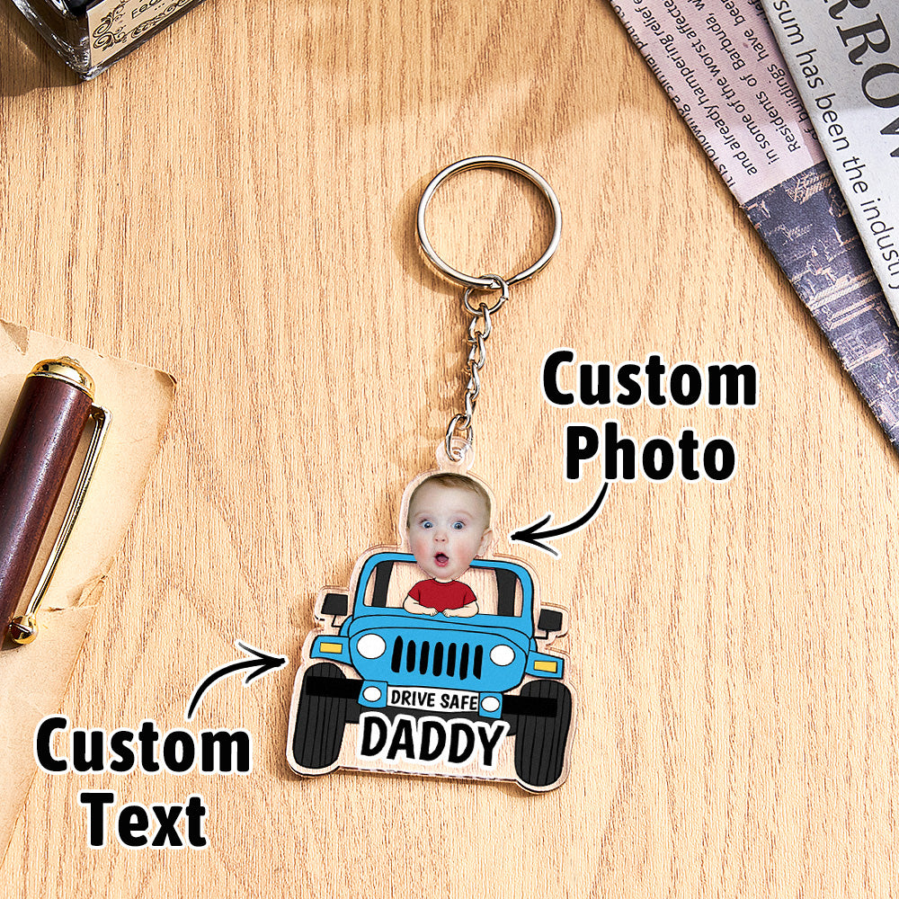 Portachiavi Personalizzato "Guida con Prudenza" - Portachiavi a Forma di Auto Personalizzato - Regalo per Papà