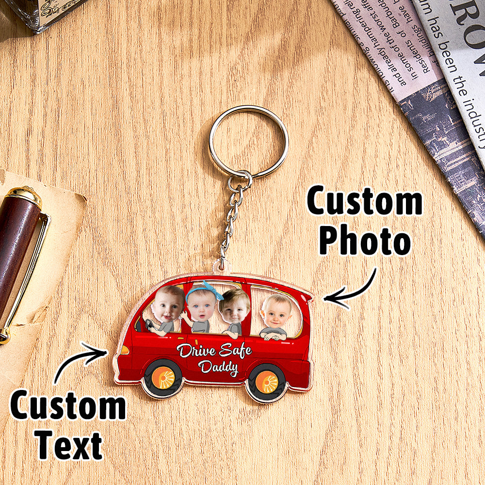 Portachiavi Personalizzato "Guida con Prudenza" - Portachiavi a Forma di Auto Personalizzato - Regalo per Papà