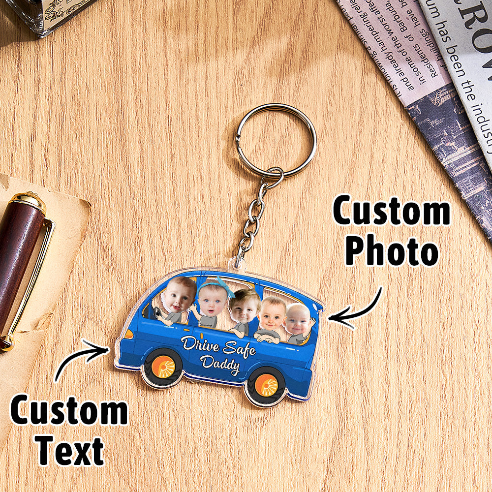 Portachiavi Personalizzato "Guida con Prudenza" - Portachiavi a Forma di Auto Personalizzato - Regalo per Papà