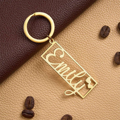Portachiavi Personalizzato con Nome e Cuore Inciso – Regalo di Compleanno, Anniversario e San Valentino per Lui festa della mamma