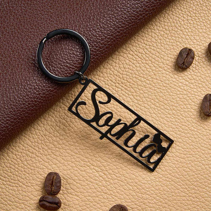 Portachiavi Personalizzato con Nome e Cuore Inciso – Regalo di Compleanno, Anniversario e San Valentino per Lui festa della mamma