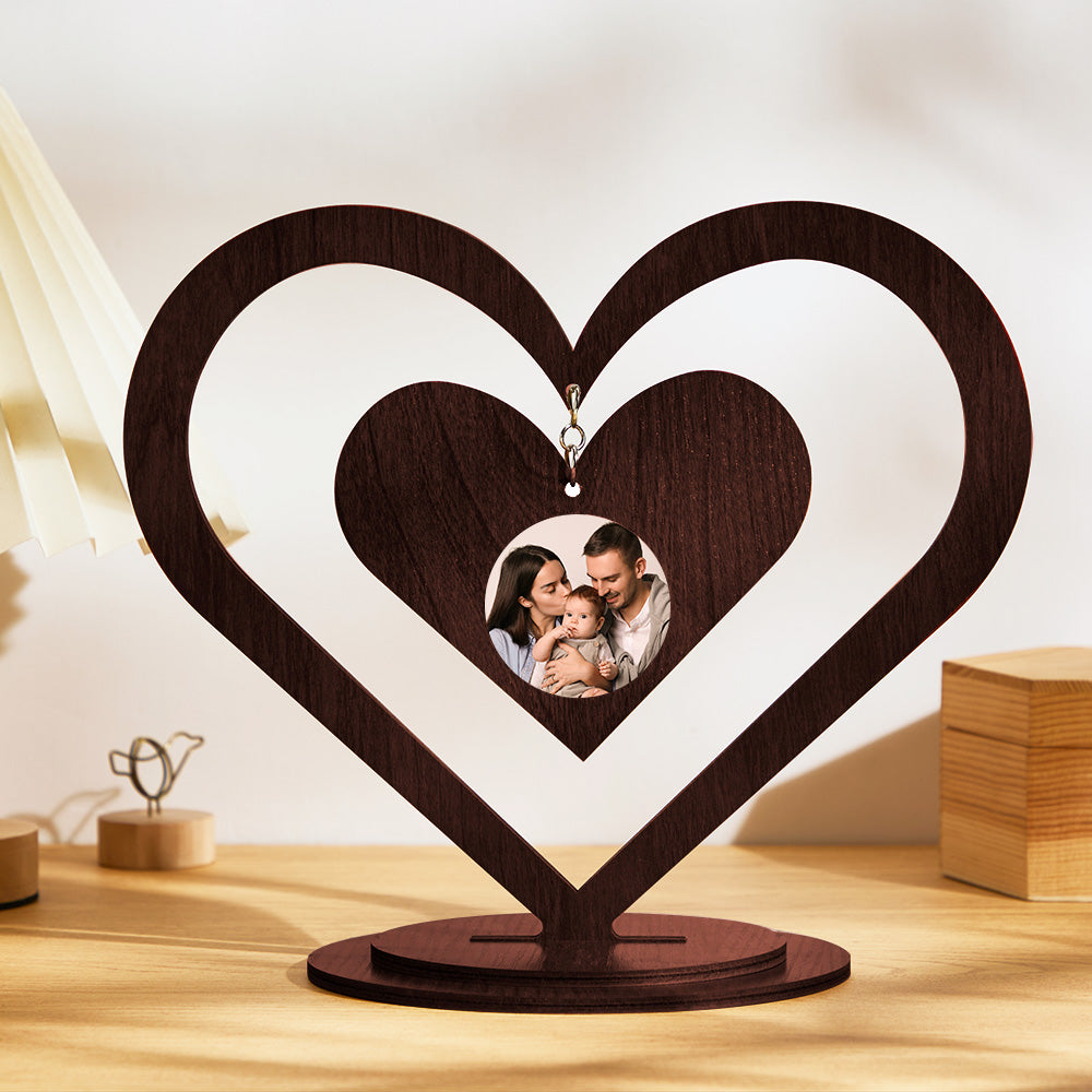 Ornamento a Cuore Personalizzato con Foto Cornice Creativa idea regalo mamma papà famiglia lui lei anniversario