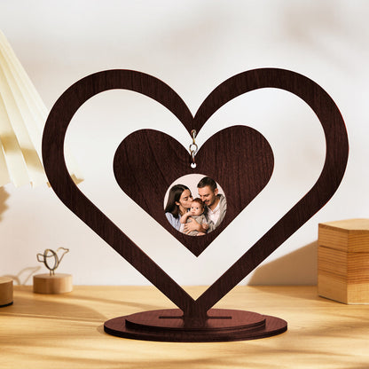 Ornamento a Cuore Personalizzato con Foto Cornice Creativa idea regalo mamma papà famiglia lui lei anniversario