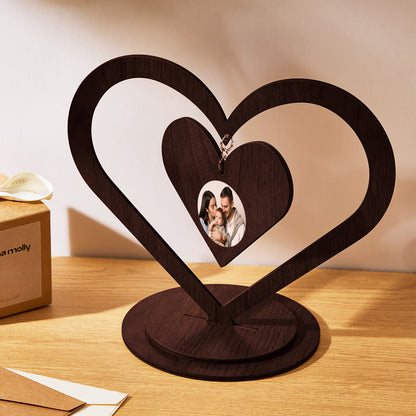 Ornamento a Cuore Personalizzato con Foto Cornice Creativa idea regalo mamma papà famiglia lui lei anniversario