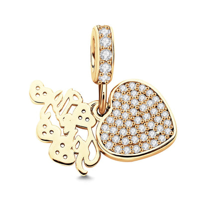 Charm a Cuore Personalizzato con Foto Regalo Delicato per Famiglia mamma papà nonni