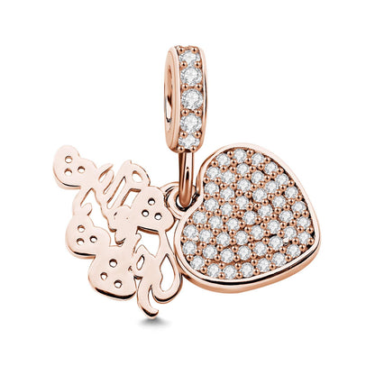 Charm a Cuore Personalizzato con Foto Regalo Delicato per Famiglia mamma papà nonni