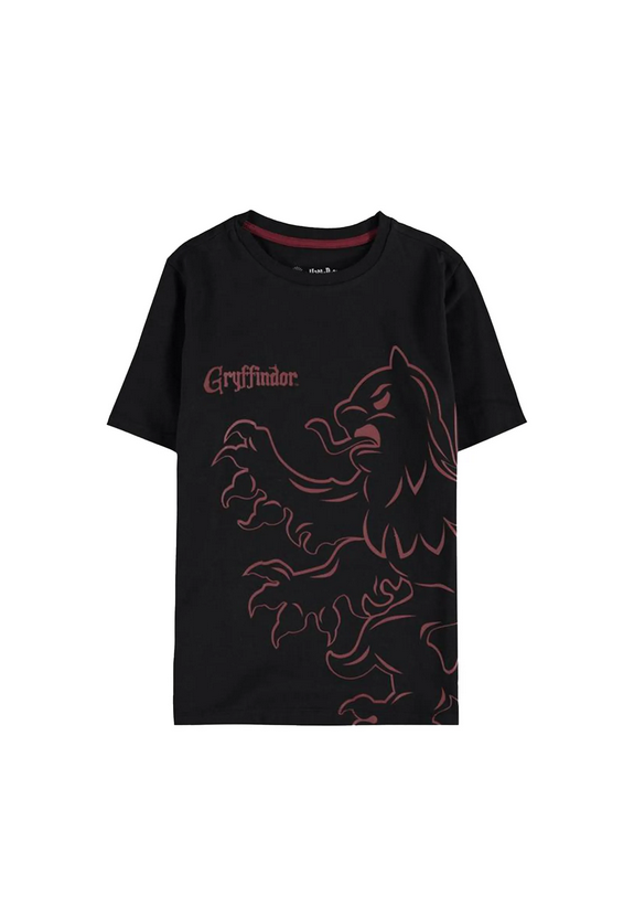 T-Shirt Harry Potter Grifondoro Nera Bambino - Maglietta Ufficiale Hogwarts